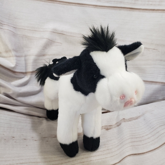 Douglas Sweet Cream Dairy Cow Calf Black White Plush Stuffed Toy 8 Inch 2019 - Picture 1 of 10